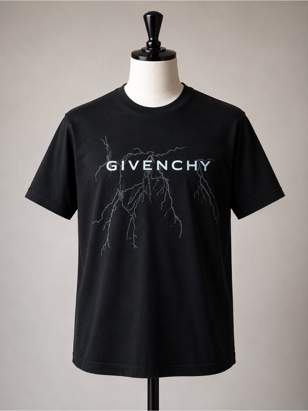 Givenchy Lightning Logo Graphic T-Shirt Black Size Medium Made in Portugal
